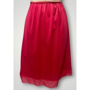 Vintage S XS Nylon Half Slip Dark Pink Chiffon Hem McGreggor